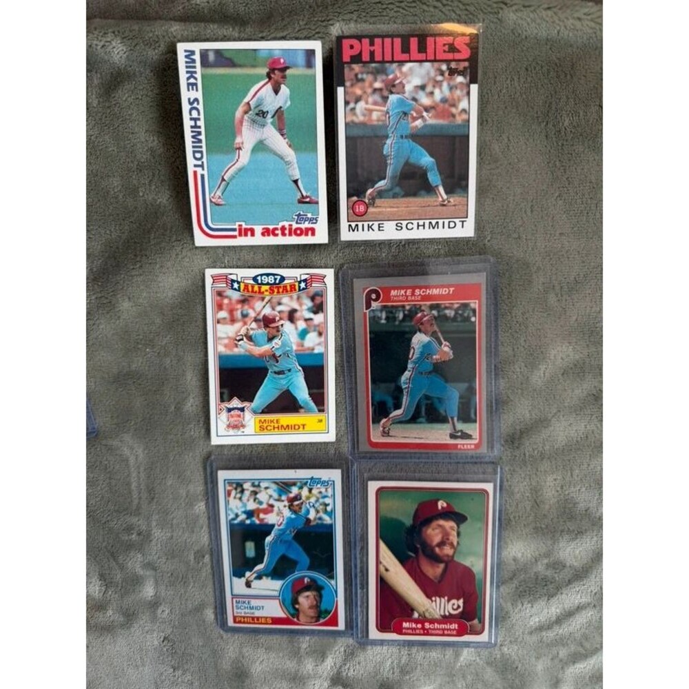 Mike Schmidt Vintage Phillies Baseball Cards Lot of (6)